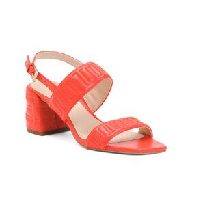 LIVERPOOL LA coral Leather Lakewood Heel Sandals